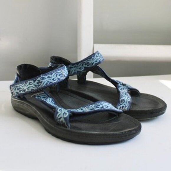 Teva Women's Black Blue Wave Outdoor All Terrain Sandals 6576 Size 9 - Picture 1 of 6
